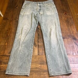 Lands End Square Rigger Mens Jeans 36 Light Wash Straight‎ Leg Denim Made in USA